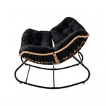 Modern Rocking Chair with Cushion – Compact | Black