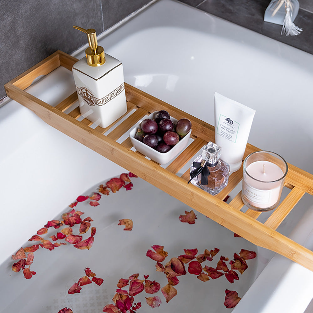 Bamboo Bath Tray Bathtub Caddy For Bathroom
