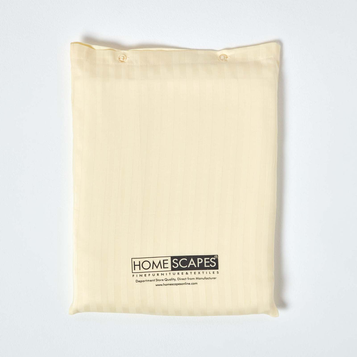 Egyptian Cotton Stripe Duvet Cover With Pillowcase, 330 Tc | King | Pastel Yellow