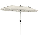 3 M Double-sided Garden Parasol With Solar Lights | Cream