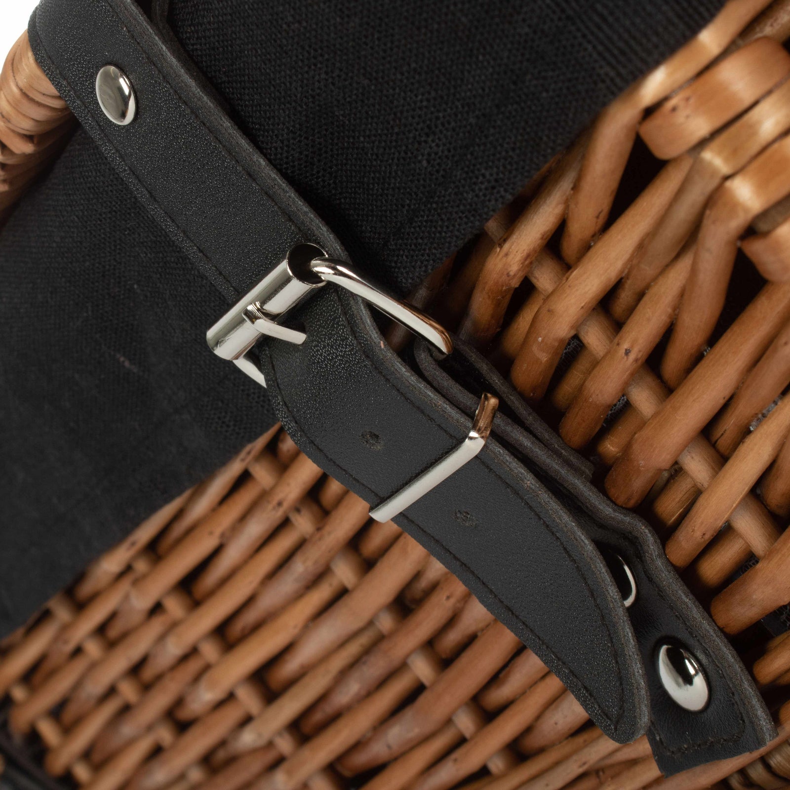 Wicker Double Steamed 35cm Empty Hamper Basket | Black