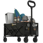60l Festival Trolley On Wheels, Collapsible Wagon Cart | Black
