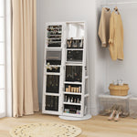 HOMCOM Jewellery Cabinet, Full Length Mirror With Storage, White