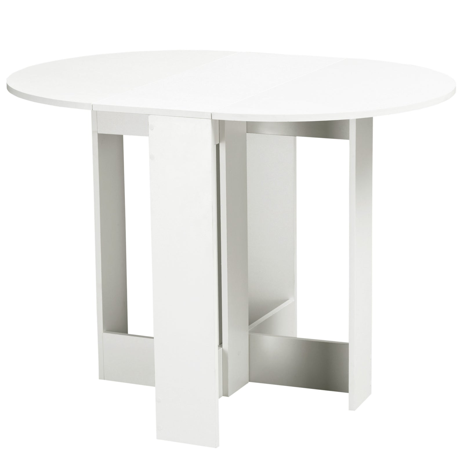Folding Drop Leaf Dining Table Foldable Dinner Table | White