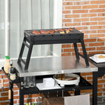 Galvanised Folding Camping Bbq, Black