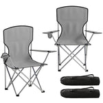 Camping Chair Set Of 2 Portable Folding | Grey
