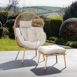 Nestara Standing Egg Chair And Stool | One Size | Cream