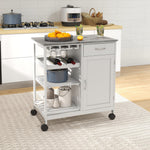 Compact Trolley With Wine Rack, Cabinet