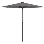 2.65m Parasol W/ Solar Led Lights & Crank Handle | Charcoal Gray