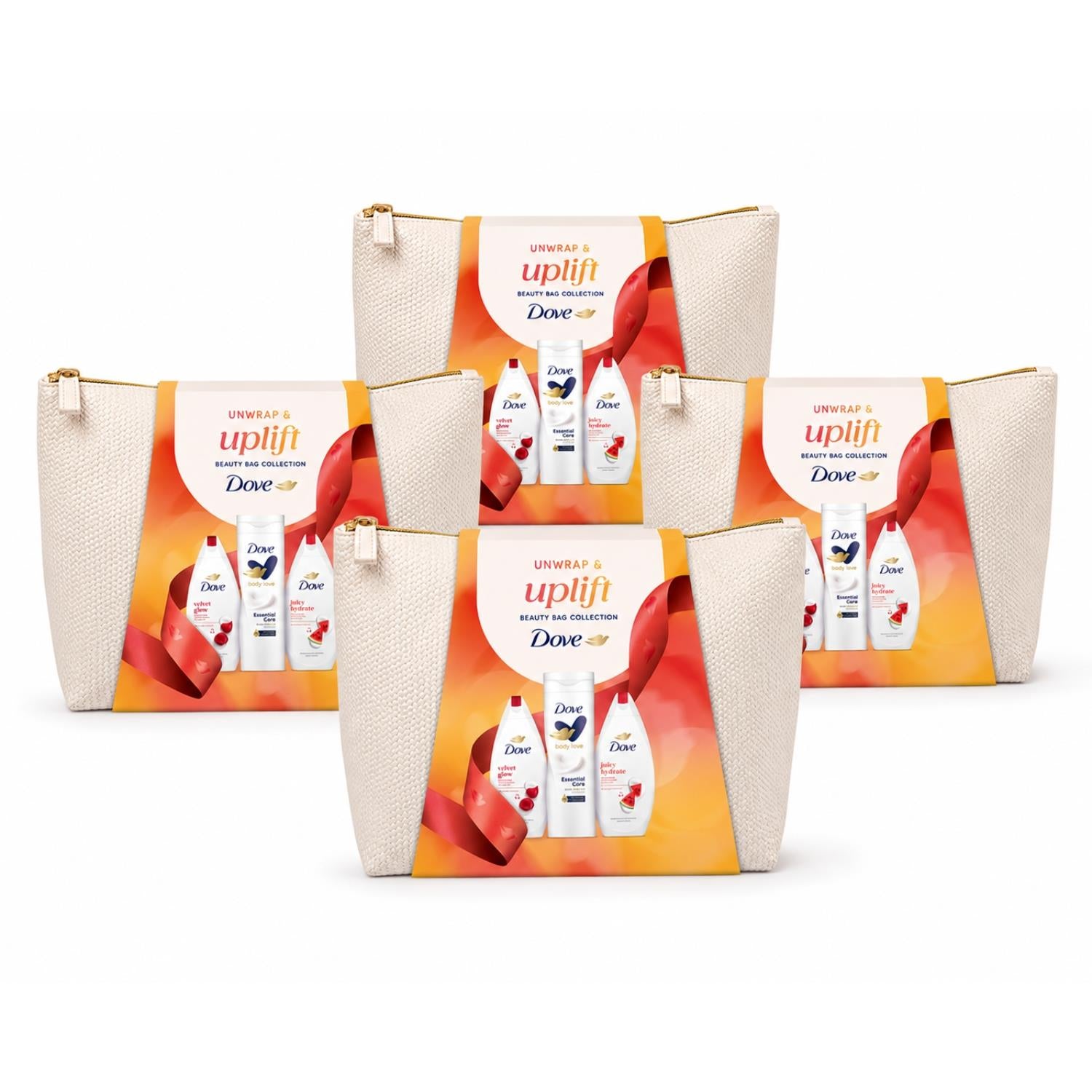 Uplift Beauty Bag Gift Set With Body Wash And Lotion, 3 Piece | Set of 4