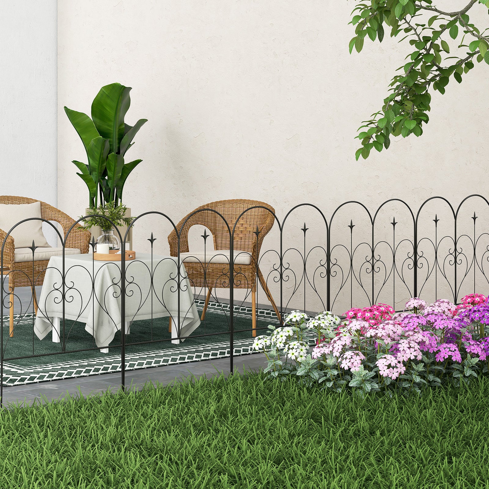 Fencing Panels 32in X 10ft Bed Border, Metal