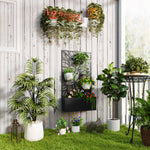 Metal Garden Bed With Trellis, Leaf Cut-out Screen