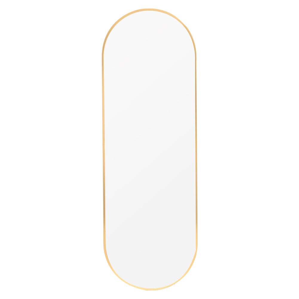 40x120cm Modern Oval Metal Full Length Wall Mirror | Gold