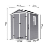 4x3ft/5x4ft Apex Roof Garden Plastic Storage Shed With Lockable Door | Large