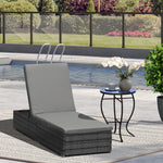 Garden Sun Lounger Rattan Recliner Lounger Chair | Gray