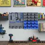 44 Pcs On-wall Storage With Pegboard | Blue