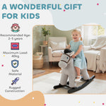 AIYAPLAY Baby Rocking Horse, Toddler Animal Rocker For Kids Aged 2–5, Grey
