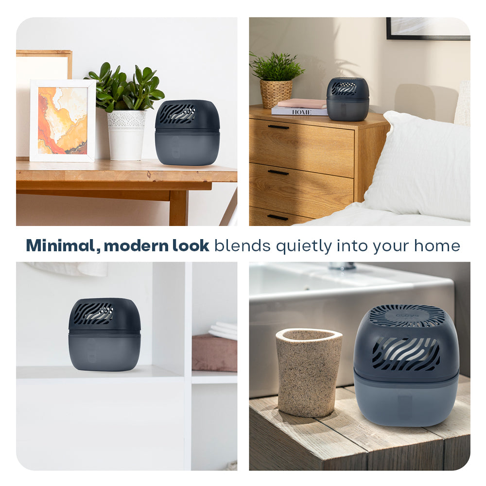 Reusable 1000ml Dehumidifier With 2 Calcium Chloride Refill Tabs | Navy Blue
