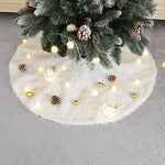 Snow White Plush Christmas Tree Skirt For Holiday Decoration 78cm/90cm/122cm Diameter | Small | White