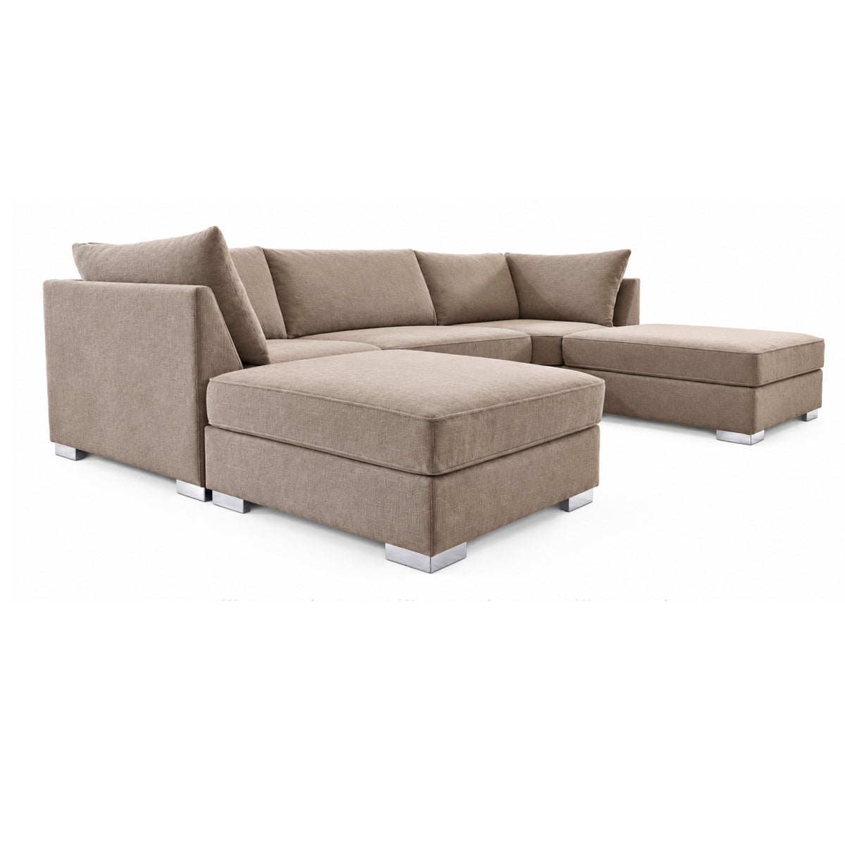 The Wentworth U-shaped Modular Corner Sofa With Deep Seat | 5 Seat | Beige