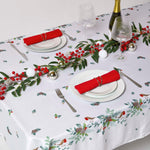 Robin Christmas Tablecloth | 132 x 229cm | White
