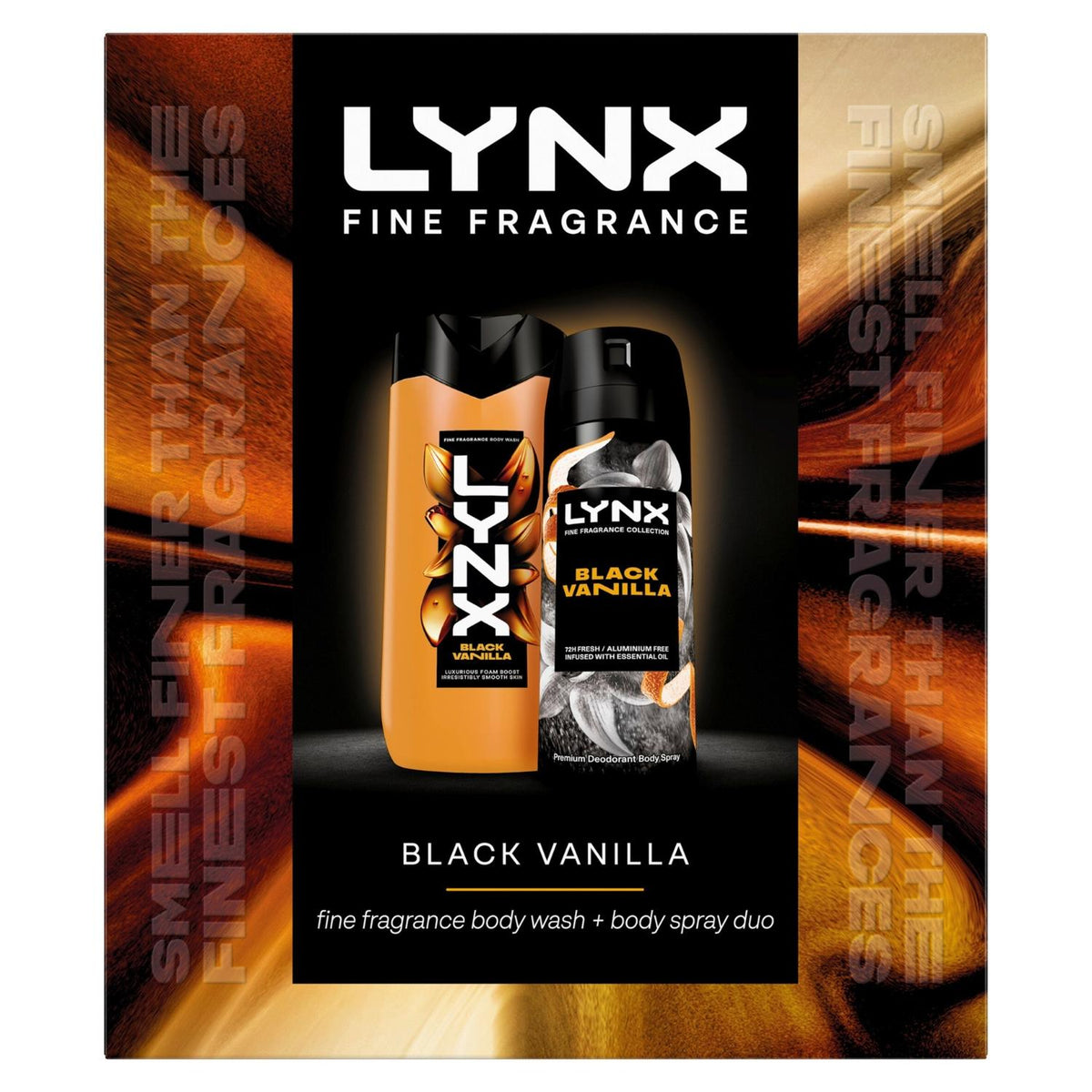 Fine Fragrance Black Vanilla Body Spray And Body Wash Gift Set | Set of 4