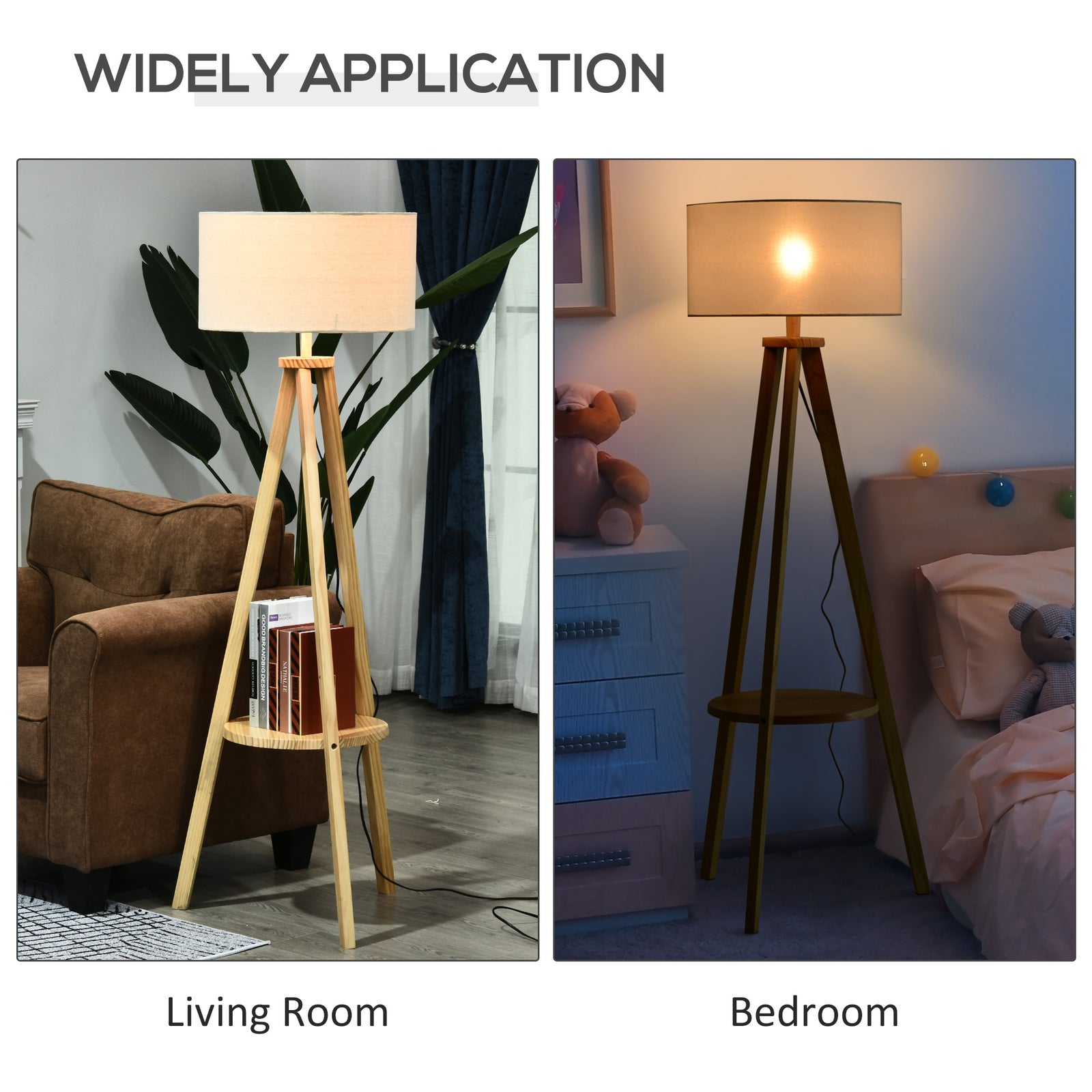 Floor Lamp Bedside Light  Free Standing Tripod Holder