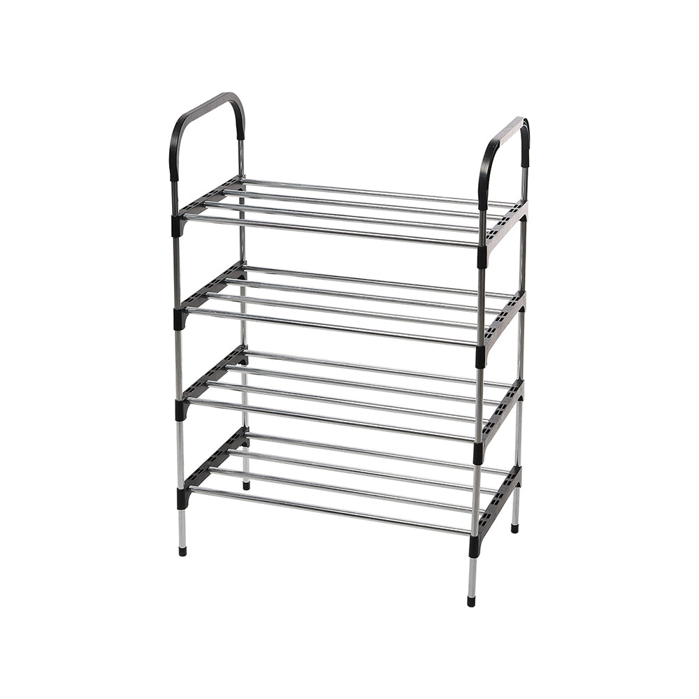 Multi Tiers Shoe Rack Organizer Stackable Space Saving Shoe Shelf | 4 | Black