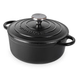 Cast Iron Dutch Oven Casserole Pot With Lid - 20cm (2l)  | Black