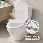 Livivo Soft Close Toilet Seat - Oval White With Quick Release Button For Easy Cleaning