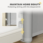 Pawhut Retractable Stair Gate, Dog Gate Extends Up To 180 Cm Wide, Grey
