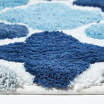 Blue And Grey Pattern Cotton Bath Mat