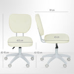 Vanity Task Chair, Armless | Cream