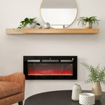 102/127cm Electric Fireplace Recessed Wall Mounted Black | Medium | Black