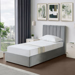 Corwin Grey Velvet Ottoman Storage Bed Frame - 4 Sizes Available | Single