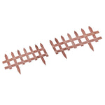 12 Wooden Garden Borders Fixed Picket Fence, Brown