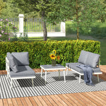 3 Piece Garden Furniture Set With 5-level Adjustable Lounger