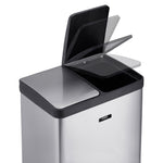 60l Dual Pedal Recycling Pedal Bin | 60l | Silver