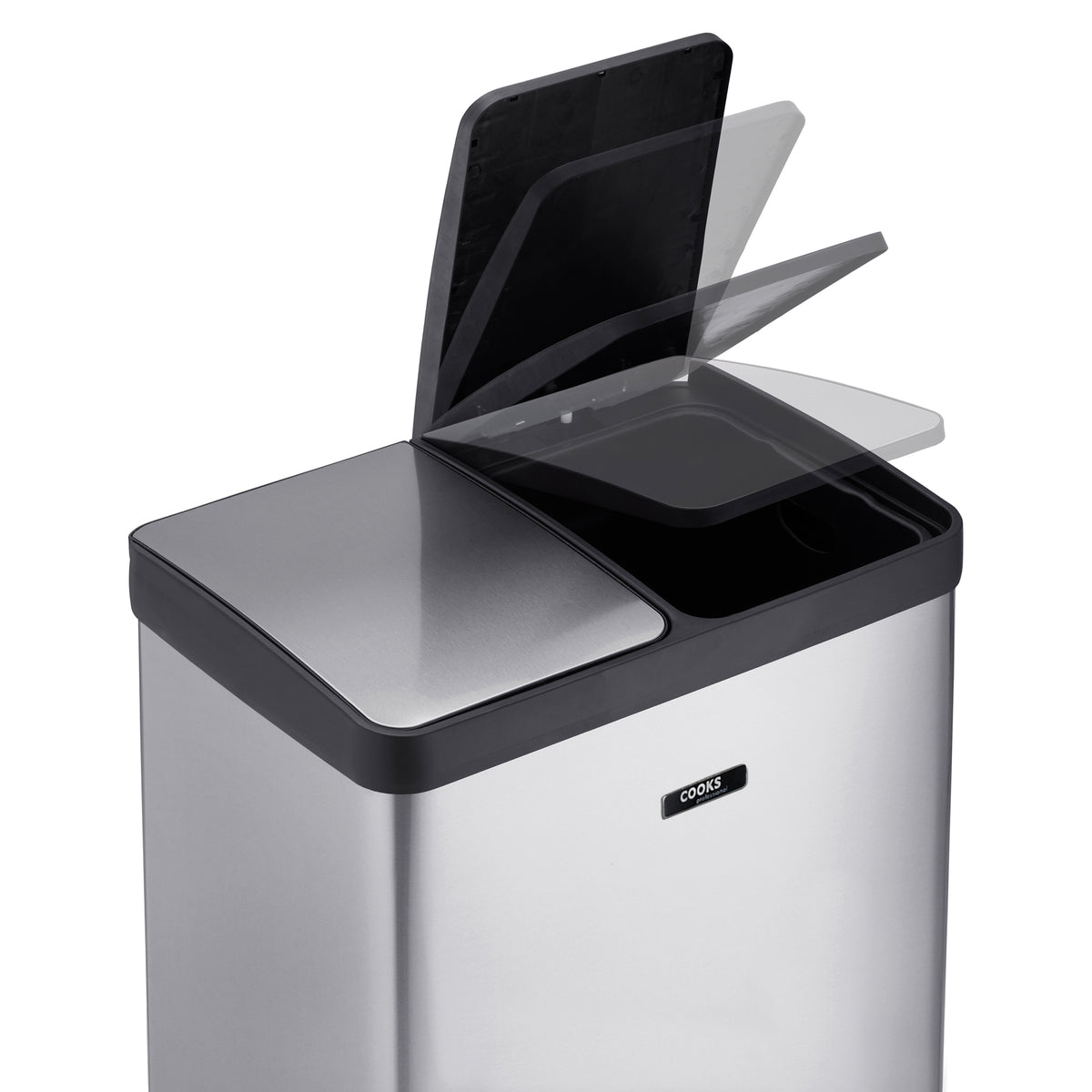 60l Dual Pedal Recycling Pedal Bin | 60l | Silver