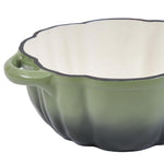 Enamelled Cast Iron Pumpkin Dutch Oven With Lid And Handles | Green