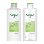 Simple Purifying Cleansing Lotion 200ml & Soothing Toner Bundle