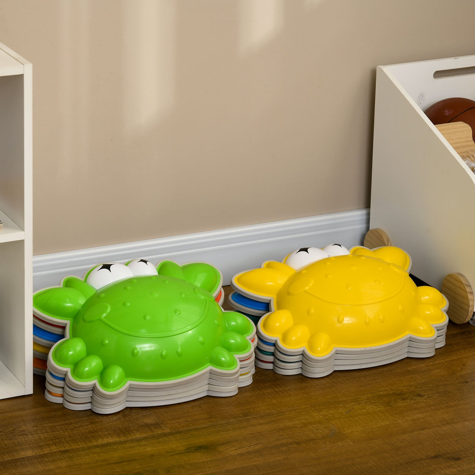 Kids Crab Stepping Stones, 6/9pcs River Stones For Indoors, Outdoors | Large | Multi Colour