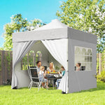 3 X 3 M Heavy Duty Pop Up Gazebo With Sides, Upf50+ Marquee Gazebo | Silver Grey