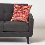 William Morris Strawberry Thief Velvet Cushion | 45cm x 45cm | Black