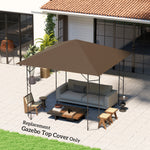 3x3m Gazebo Canopy Replacement Cover With Drain Holes Upf30+ | Brown