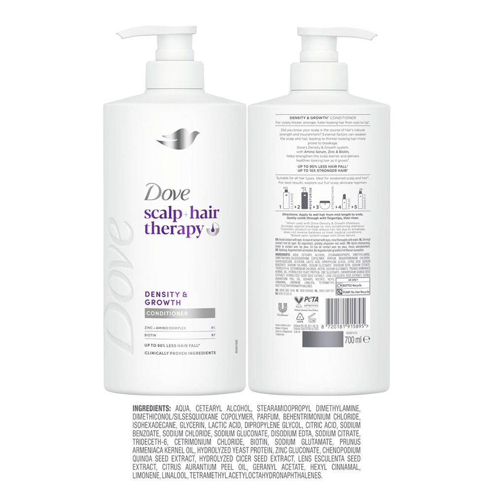DOVE Scalp + Hair Therapy Density & Growth Conditioner 700ml 6 Pack, Biotin