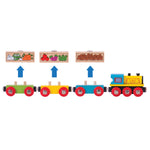 Wooden Fruit and Veg Train Engine & Carriages