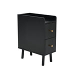 Modern Mdf Bedside Table With 2 Drawers | Black