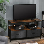 Tv Cabinet Console With Foldable Linen Drawers | Pink