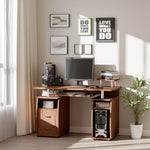 Office Desk With Keyboard Tray, Drawer | Brown